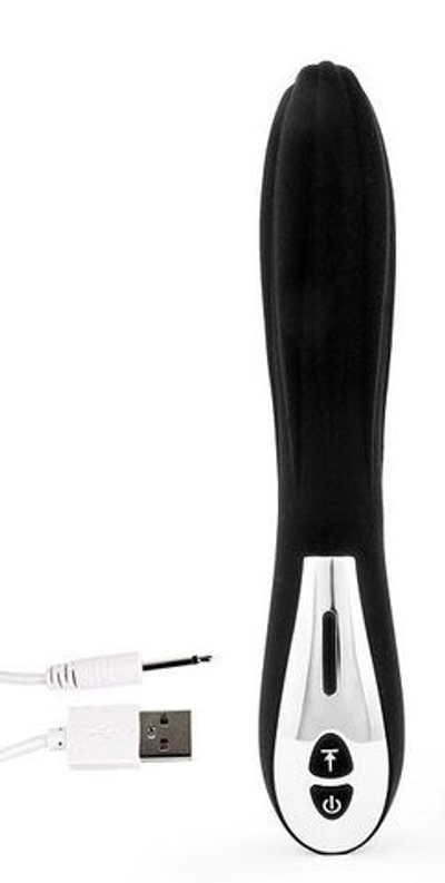 Черный вибромассажер с 12 режимами вибрации - 23 см. (Цвет: черный)