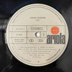 Винтажная виниловая пластинка LP Adriano Celentano Soli (Германия 1979)