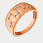 Кольцо женское из розового золота 585 пробы с белыми фианитами (арт. 901551-1102)