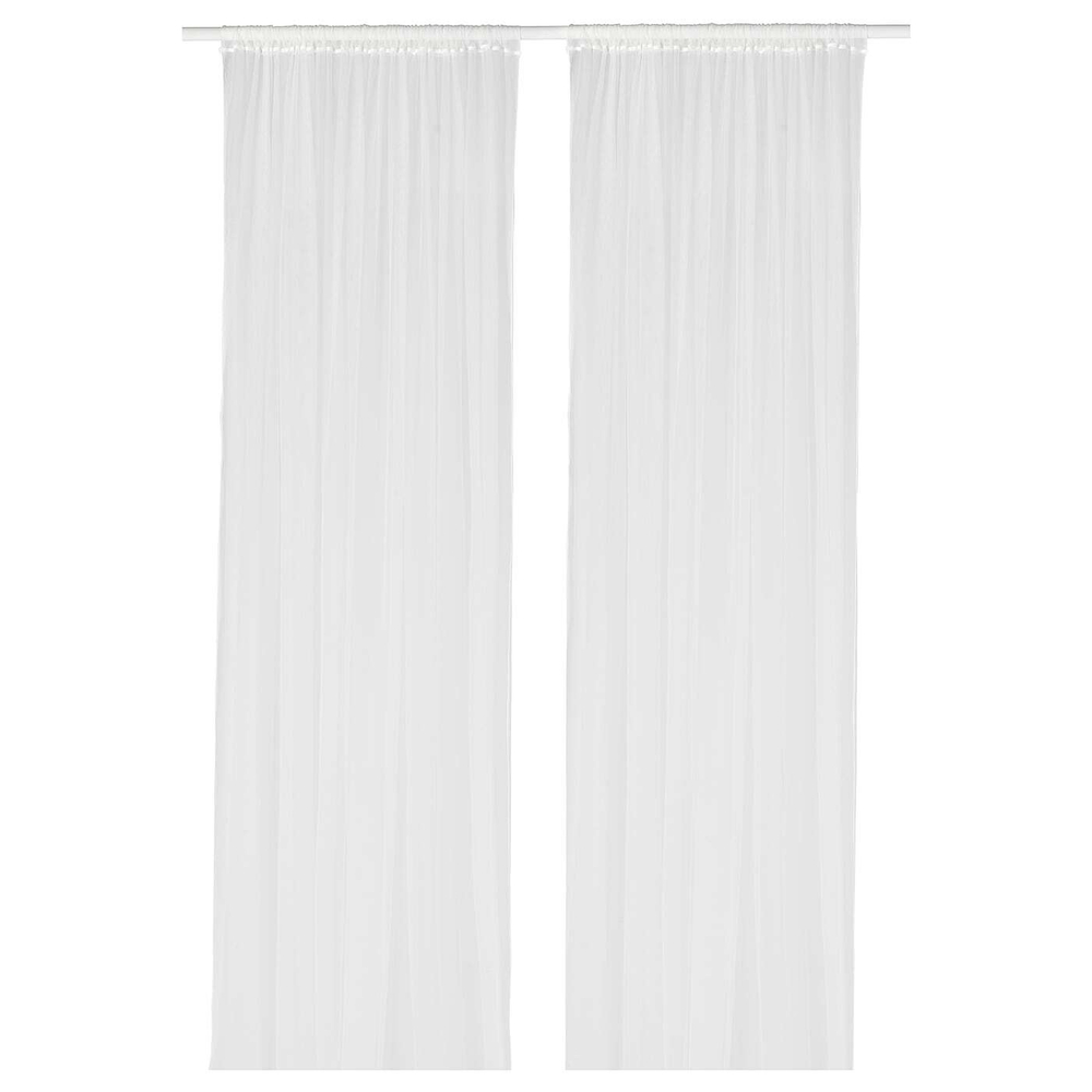 IKEA LILL  (ИКЕА ЛИЛЛ)  -  Шторы, 1 пара, на туннеле/белые, 280x300 см