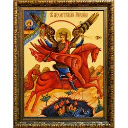 Грозных сил воевода Архангел Михаил. Икона на холсте.