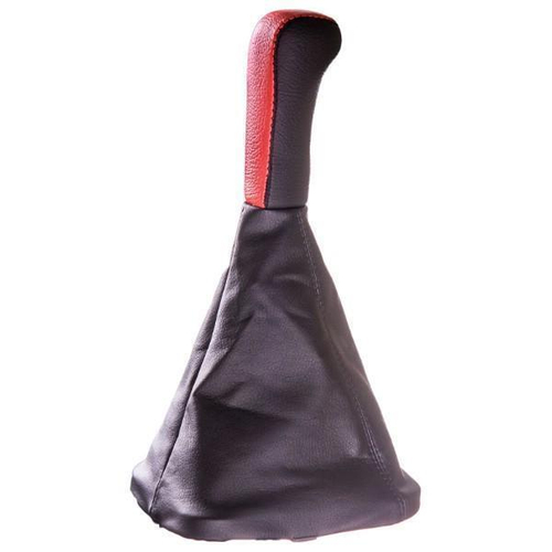 Ручка рычага КПП с чехлом и рамкой ВАЗ 2110-12 кожа красная Skyway