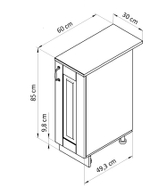 Кухонный модуль 30х60х85, Стокгольм Светлый, напольный, массив сосны, белый, Dipriz