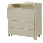 Комод "Софья" 3 ящика (арт.81) МДФ эмаль 800/3 (облака) (слоновая кость)