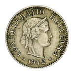 Switzerland, 5 Rappen, 1942 – Libertas Series, VF