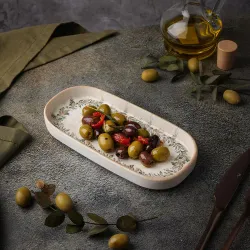 Блюдо овальное 20,5*9,5 см h2,5 см емкость для закусок с бортом Oliva By Bone Innovation [6]
