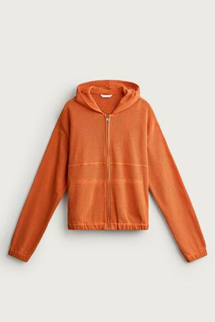 ZARA КУРТКА-РУБАШКА СВОБОДНОГО КРОЯ ИЗ СЕТЧАТОЙ ТКАНИ, ОРАНЖЕВЫЙ