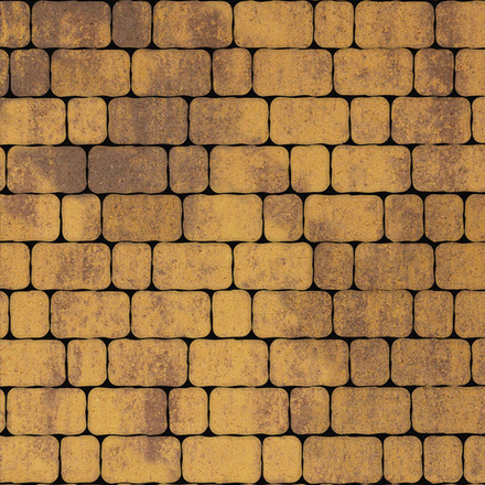 Тротуарная плитка Арена - Листопад гладкий Янтарь, комплект из 2 видов плит