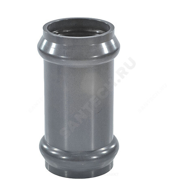 Муфта НПВХ SDR26 соединительная Дн 160 Ру10 серая напорная раструбная под соединение с уплотнительным кольцом в/к Aquaviva AQV101160С