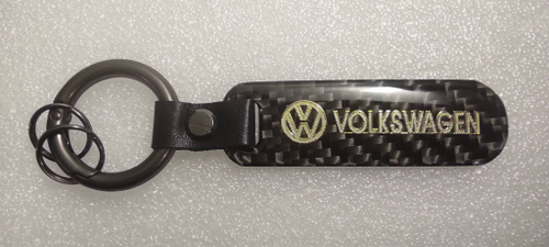 Брелок "Volkswagen" карбон, золотой (1 шт.)