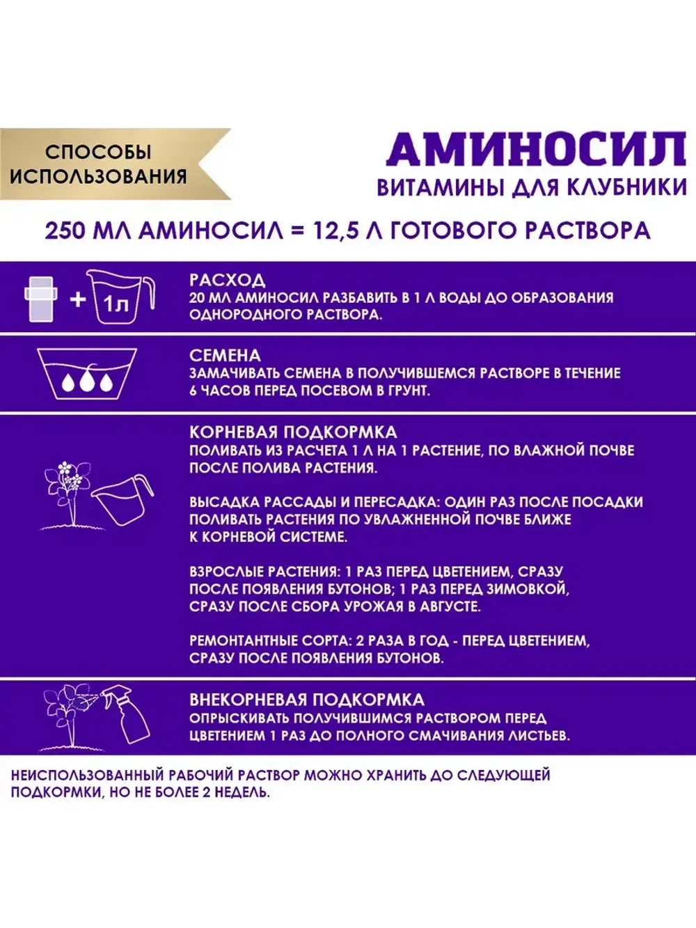 Аминосил для клубники удобрение 500мл концентрат