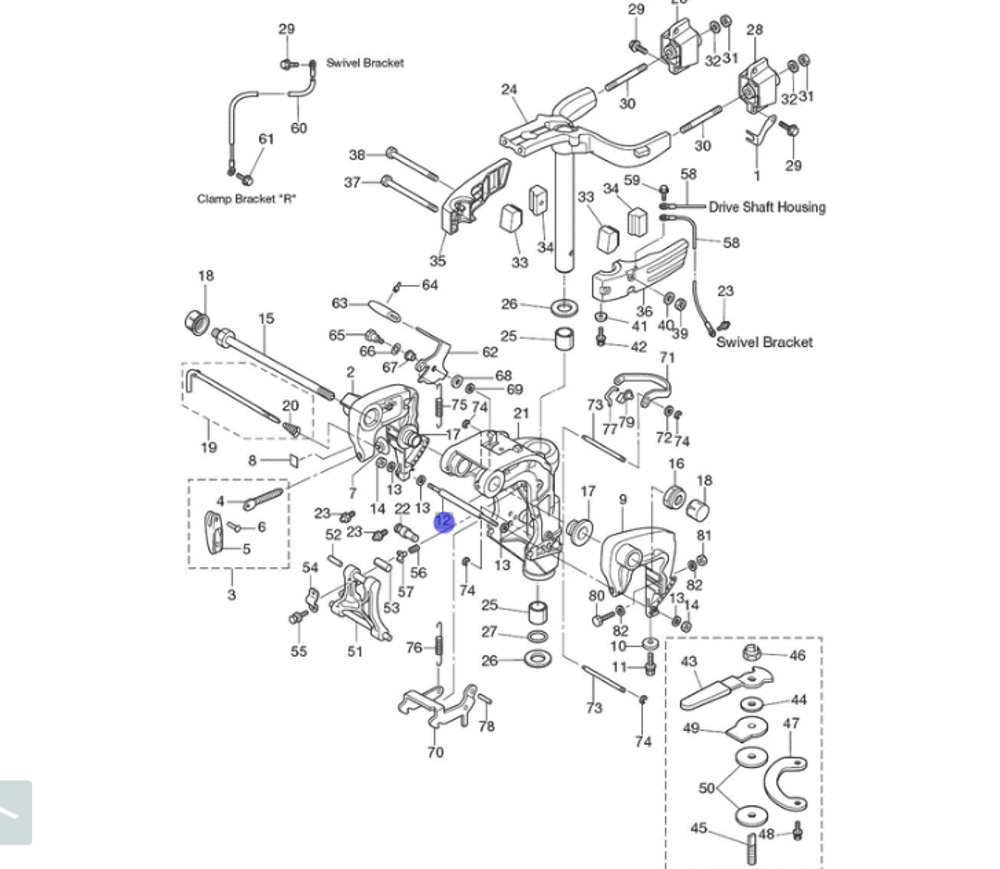 Крепление для лодочных моторов 3V6-62117-0
