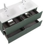 Тумба с раковиной подвесная BelBagno UNO-1200-4C-SO-VO Еловый матовый, раковина белая BB-8099-120-2 с 2-я чашами