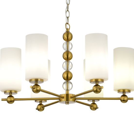 SL2003.303.06 Люстра подвесная  ST-Luce латунь/белый E27 6*40W AURORA