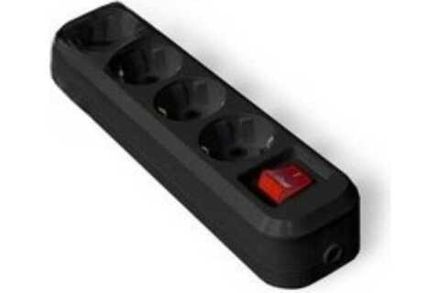 Колодка "UNIVersal" 4 гн. с/з с выкл. AБС-пластик (еврослот)  черный