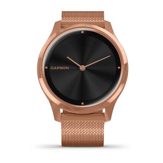 Умные часы Garmin Vívomove Luxe розовое золото с ремешком "миланская петля" 010-02241-24