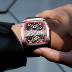 STARKING Steel Core Collection Mechanical Movement Silicone Strap Watch Men"s Watches Black Dial