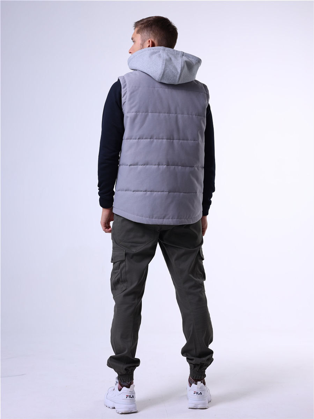 Жилет утепленный серый Город Горький