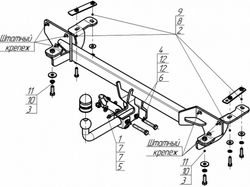 Фаркоп Motodor для GAC GS4 2024- (оцинк. Шар) арт.97805-A