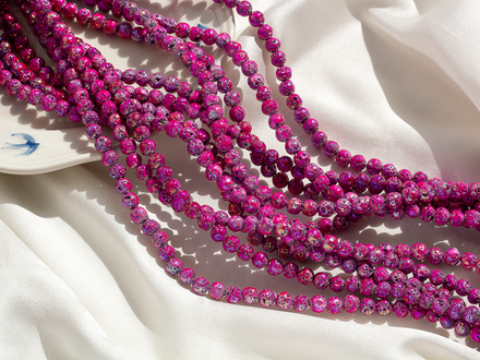 Нить бусин из лавы с радужным покрытием, 6,7мм