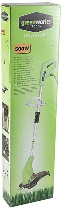 Триммер электро Greenworks 21217 нижний двигатель 500Вт леска 1.6мм 33см 21217