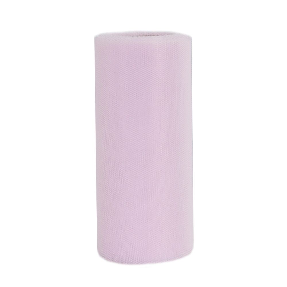 Лента (15 см*22,86 м) Фатин, Светло-розовый, 1 шт.