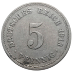 5 пфеннигов. Германия. 1913 год. XF