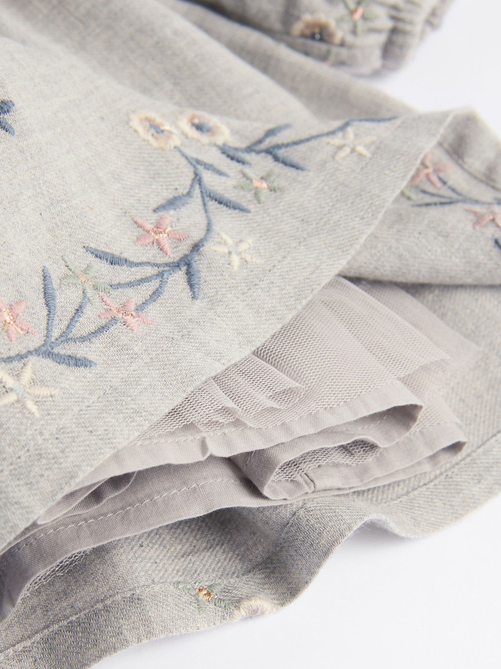 Платье и колготки в комплекте для девочки Next Q94-823, Серый, Кремовый