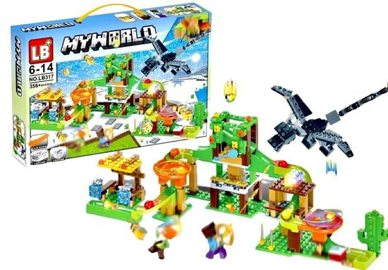 Конструктор Майнкрафт Нападение черного дракона 356 деталей с LED-деталями