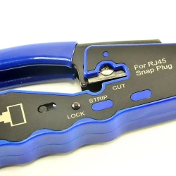 Кримпер rj45 для обжима витой пары, сквозной, многофункциональный, синий
