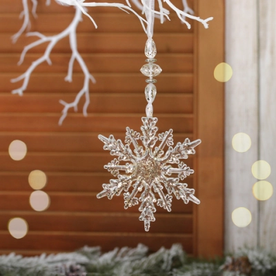 Подвеска «Ажурная снежинка» 16 см, Золото