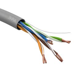 Кабель витая пара ЭРА U/UTP 4x2x24 AWG Cat5e CU PVC 305м | LAN-кабель витая пара U/UTP-Cu