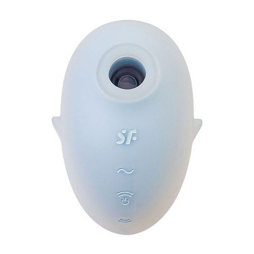 Голубой вакуум-волновой стимулятор клитора с вибрацией 9,1см Satisfyer Cutie Ghost