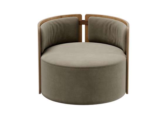 Кресло крутящееся Lagom 800 (серо-зеленый FiberGuard, натуральный дуб)