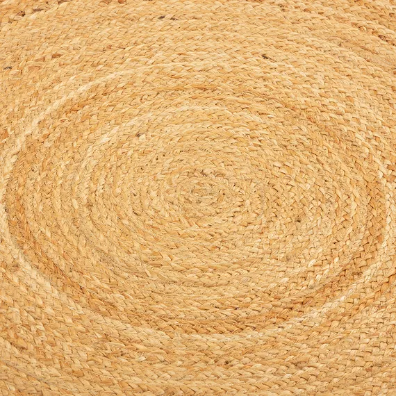 Ковер из джута круглый с вставками белого цвета из коллекции ethnic, 150см