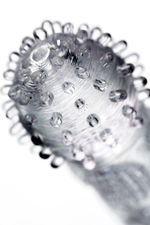 Прозрачная рельефная насадка на палец Hicks - 8,5 см. (Цвет: прозрачный)