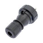 Вилка влагозащищенная прямая 2P+РE, 16А, IP68, серая REXANT