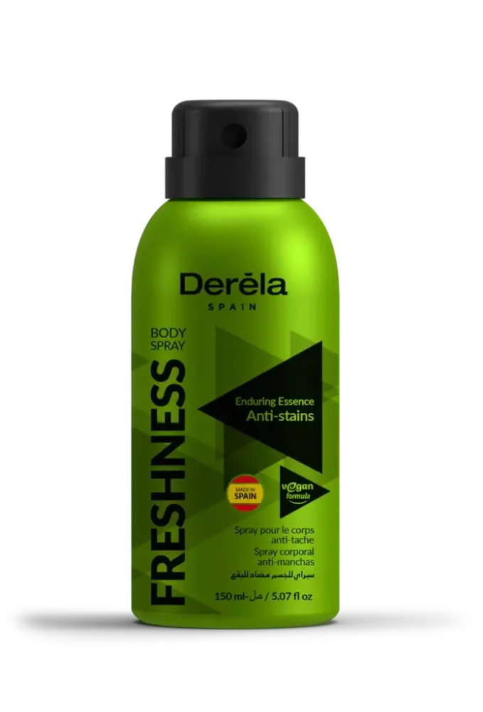 DERELA  Дезодорант-спрей для тела  с защитой от пятен FRESHNESS 150мл*12