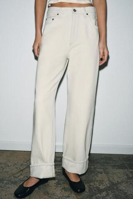 ZARA ДЖИНСЫ BAGGY СО СРЕДНЕЙ ПОСАДКОЙ — ZW COLLECTION, ГОЛУБОЙ