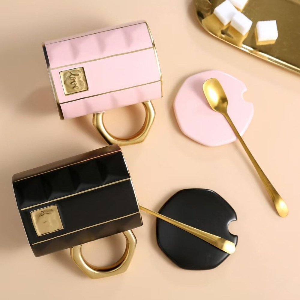 Кружка, чашка для чая, кофе с ложкой,1 шт зеленая