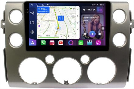 Магнитола для Toyota FJ Cruiser 2005-2022 (рамка серая) - FarCar BM9-9543S монитор 9.5" QLED на Android 14, TS10, 4+32Гб, CarPlay, 4G SIM-слот