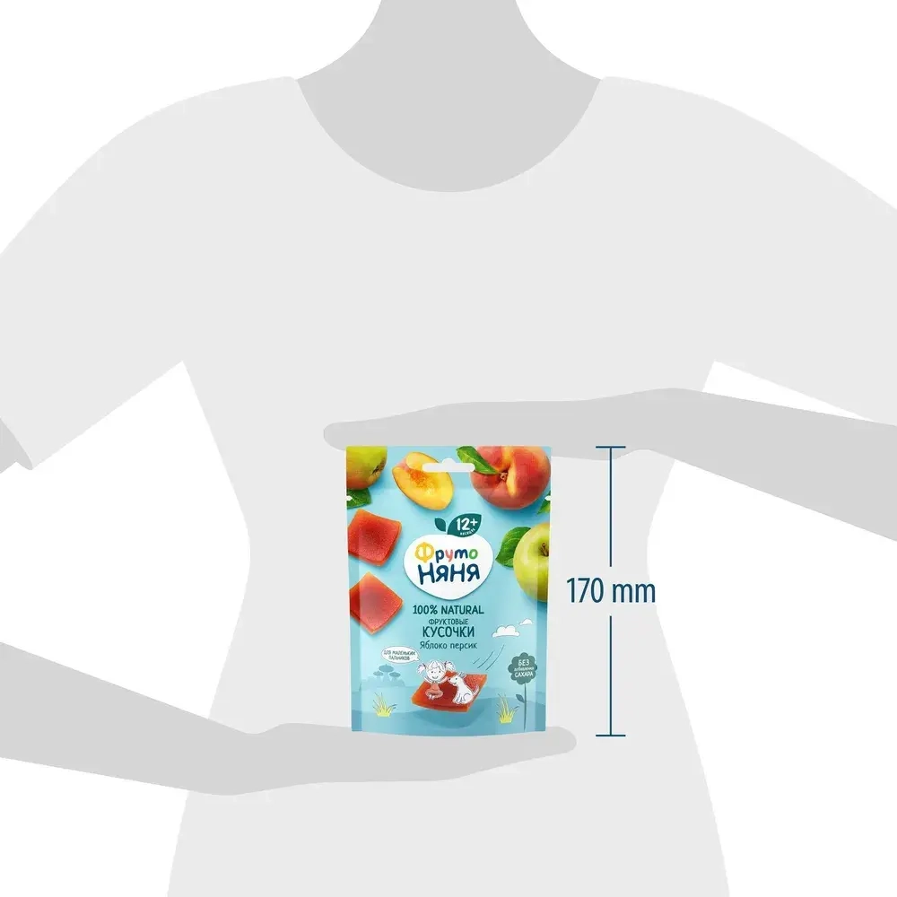 Фруктовые кусочки ФрутоНяня яблоко, персик, 53г