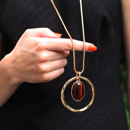 Колье Fiore Luna COFFE AGATE LN5146 BR/G