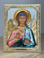 Ангел Хранитель, икона прямоугольная без рамки, белое дерево, эмаль 175х225