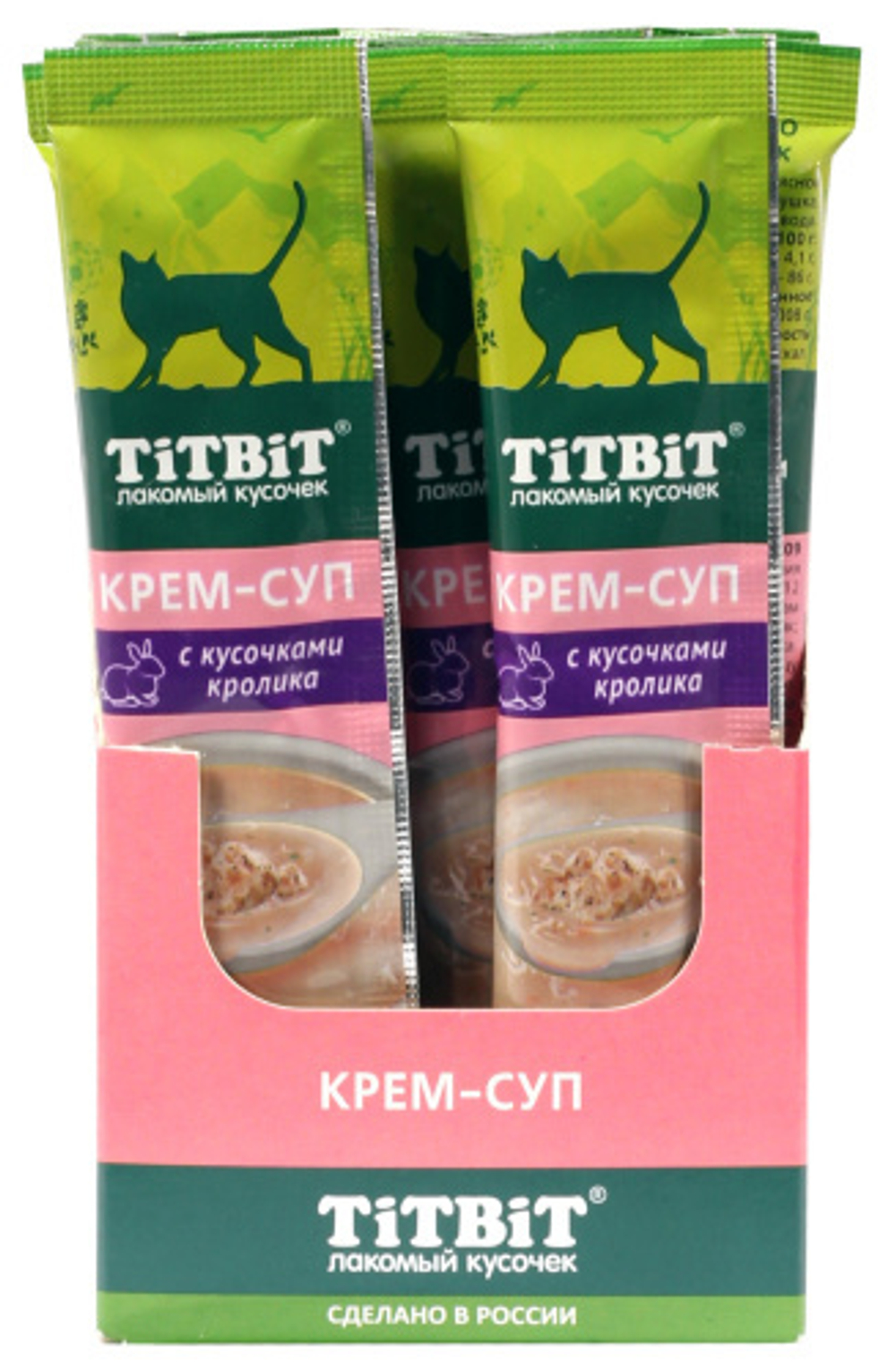 Крем-суп для кошек с кусочками кролика TitBit 10гр