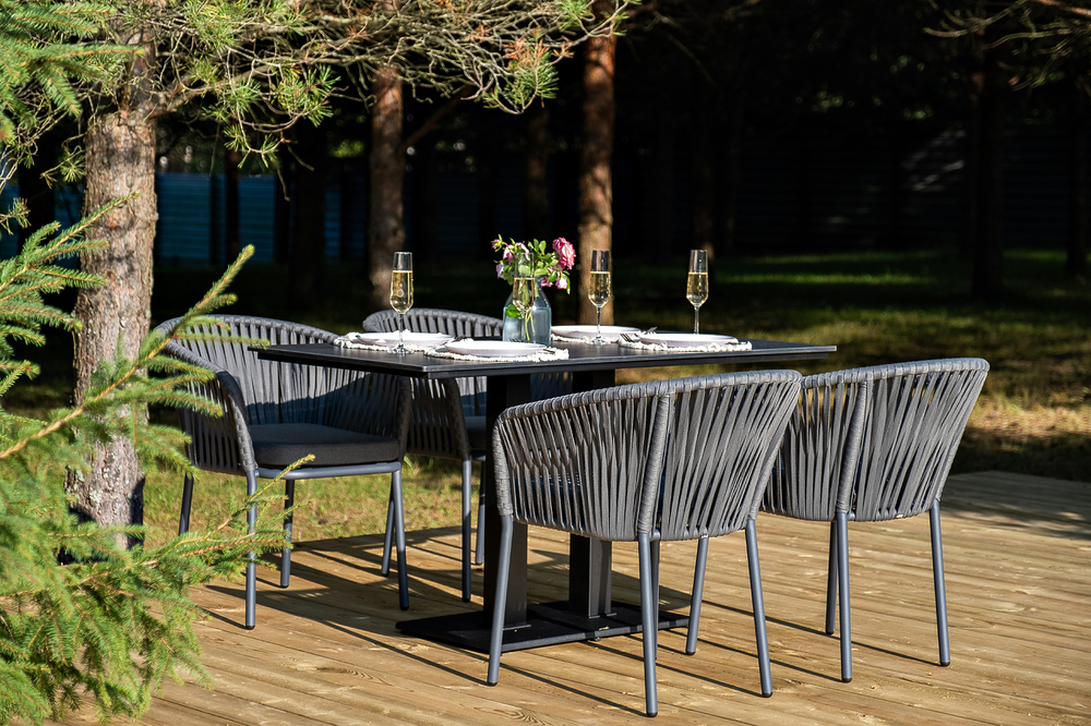 "Каффе Дабл" обеденная группа на 4 персоны, цвет "серый гранит"