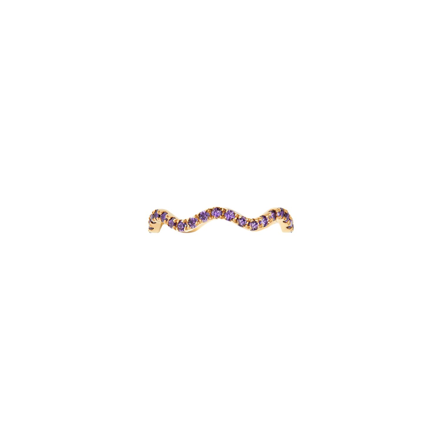 Кольцо Wave Pave Ring – Gold Violet