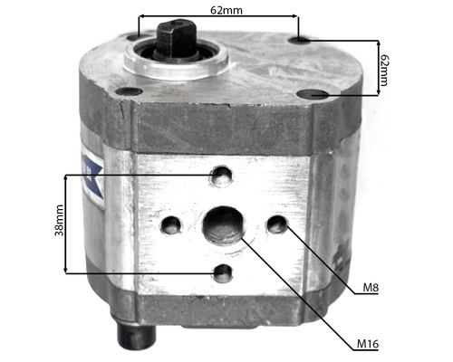 Гидравлический насос (шестеренчатый) CBN-E314 левый, плоский привод, вход/выход 90°