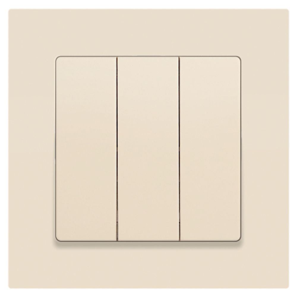 Выключатель Intro Accent 6-106-02 тройной, 10А-250В, IP20, СУ, AL/CU, сл.кость