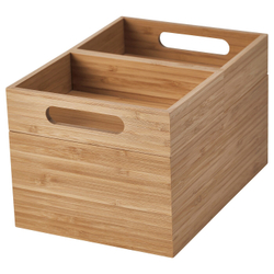IKEA DRAGAN  (ИКЕА ДРАГАН)  -  Коробка, 3 шт, бамбук, 23x17x14 см